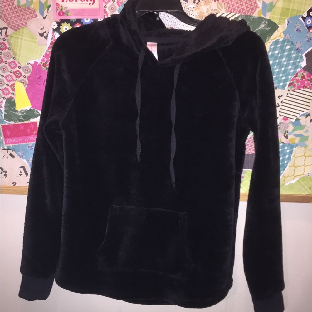 Fuzzy Black Pajama Hoodie